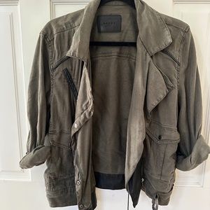 Blank NYC Army Green and Leather Jacket. Medium